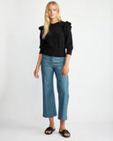 Gwyneth Long-sleeve Ruffle Crop Sweater