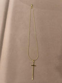 14K Gold Plated Skinny Cross Necklace