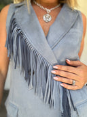 The Blue Belle Fringe Vest Dress Saints & Hearts