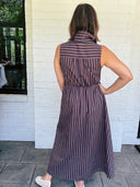 Espresso Stripe Midi Dress Entro