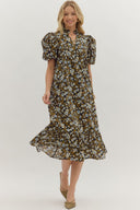Autumn Bouquet Midi Dress