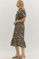 Autumn Bouquet Midi Dress