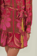 Pink Floral Glam Scarf Mini Dress