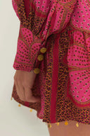 Pink Floral Glam Scarf Mini Dress