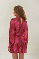 Pink Floral Glam Scarf Mini Dress