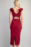 Crimson Charm Midi Dress