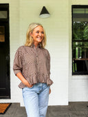The Check, Please Peplum Top Entro