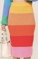 Bold Rainbow Stripe Skirt