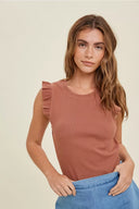 Flutter Sleeve Tee - Rose