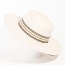 Flat Brim Boho Pattern Band Fedora