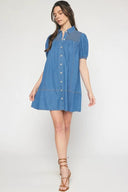 Entro Smocked Denim Dress