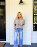 Cape Detail Button Front Cardigan – Taupe Ellison