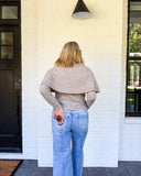 Cape Detail Button Front Cardigan – Taupe Ellison