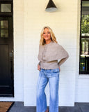 Cape Detail Button Front Cardigan – Taupe Ellison