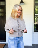 Cape Detail Button Front Cardigan – Taupe Ellison