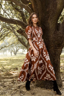 Heart Brown Klara Smocked Maxi Dress