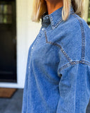 Denim With an Edge Studded Button Down Mustard Seed