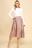 Satin Shimmering Pleated Maxi Skirt 