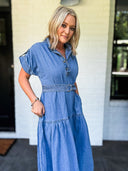 The All Dae Denim Midi Dress Entro