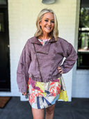 Purple Haze Denim Bomber Jacket Entro