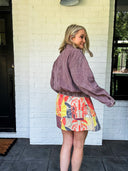 Purple Haze Denim Bomber Jacket Entro