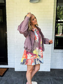 Purple Haze Denim Bomber Jacket Entro