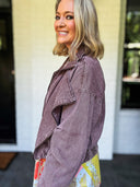 Purple Haze Denim Bomber Jacket Entro