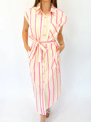 Neon Stripes Midi Dress