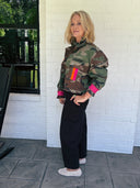 The Wild Rank Camo Ruffle Collar Jacket Camel Threads