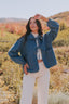 Ruffle Ridge Quilted Denim Jacket