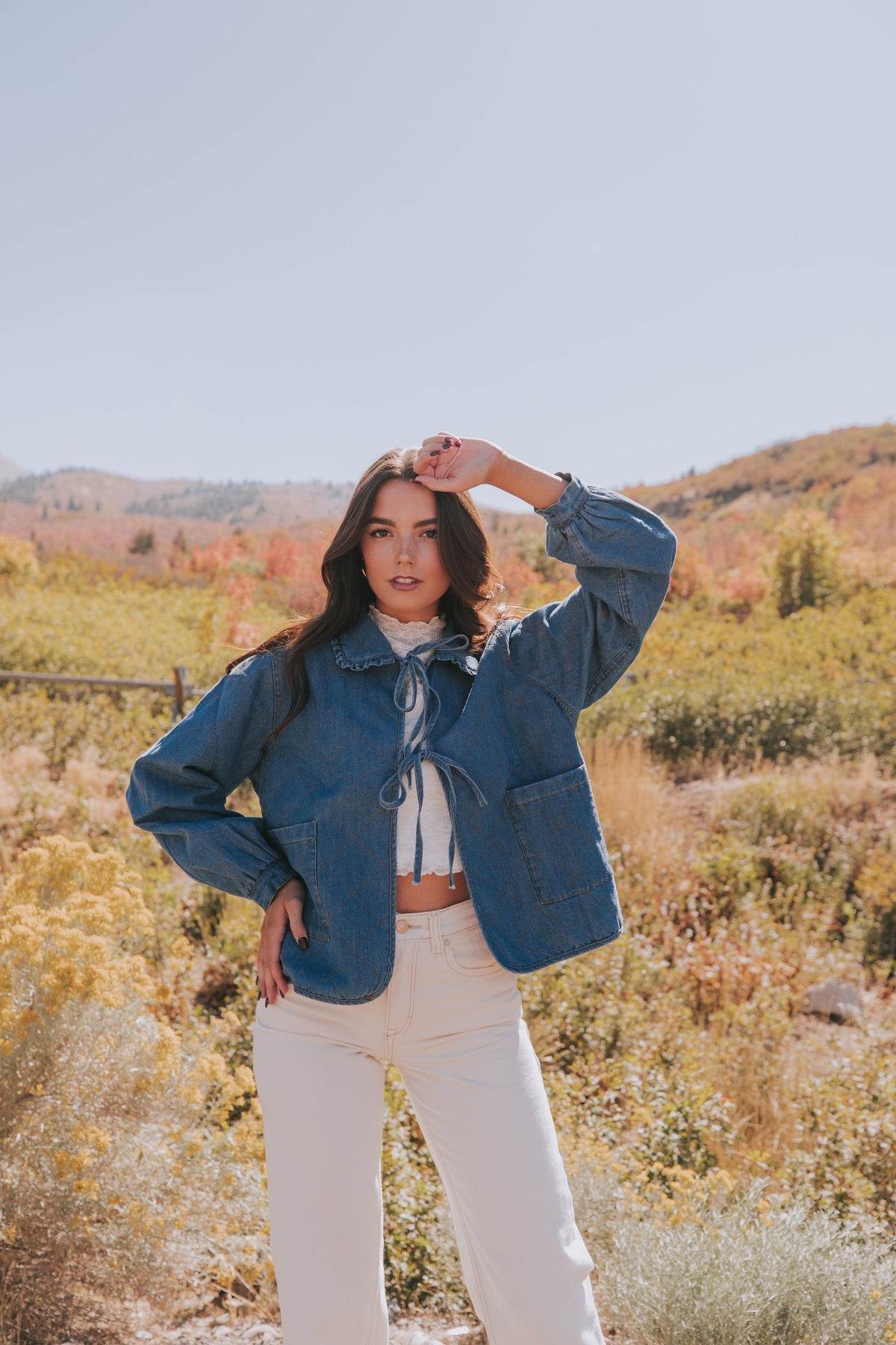 Ruffle Ridge Quilted Denim Jacket – Laundry Dae