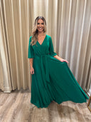 Formal Evening Gown (Midi to Long) Green BURU M