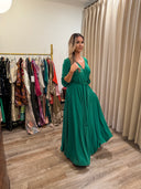 Formal Evening Gown (Midi to Long) Green BURU M