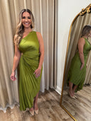 Formal Evening Gown (Midi to Long) Olive Green Vestique S