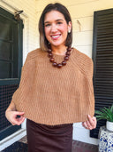 The Cozy Edit Cropped Sweater Poncho – Camel Lalavon