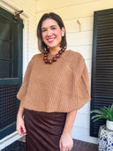 The Cozy Edit Cropped Sweater Poncho – Camel Lalavon