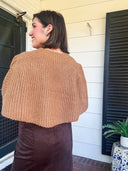The Cozy Edit Cropped Sweater Poncho – Camel Lalavon