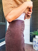 Modern Romance Lace Trim Midi Skirt – Chocolate Mustard Seed