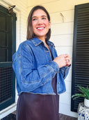 The Blue Hour Cropped Denim Shacket MICA Denim