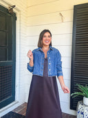 The Blue Hour Cropped Denim Shacket MICA Denim