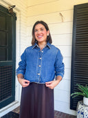 The Blue Hour Cropped Denim Shacket MICA Denim