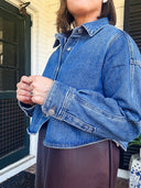 The Blue Hour Cropped Denim Shacket MICA Denim