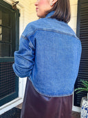 The Blue Hour Cropped Denim Shacket MICA Denim