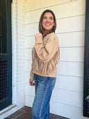 On the Fringe Crewneck Sweatshirt – Camel Lalavon