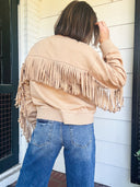 On the Fringe Crewneck Sweatshirt – Camel Lalavon