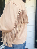 On the Fringe Crewneck Sweatshirt – Camel Lalavon