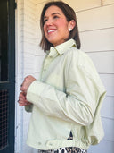 Fresh Perspective Relaxed Button Down Shirt – Light Green Lalavon