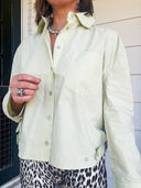 Fresh Perspective Relaxed Button Down Shirt – Light Green Lalavon