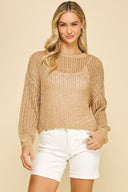 Camel Crochet Sweater