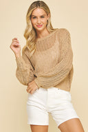 Camel Crochet Sweater